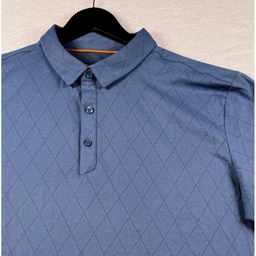 Modern Ambition Delightfully Technical Light Blue Short Sleeve Polo Shirt Sz‎ XL